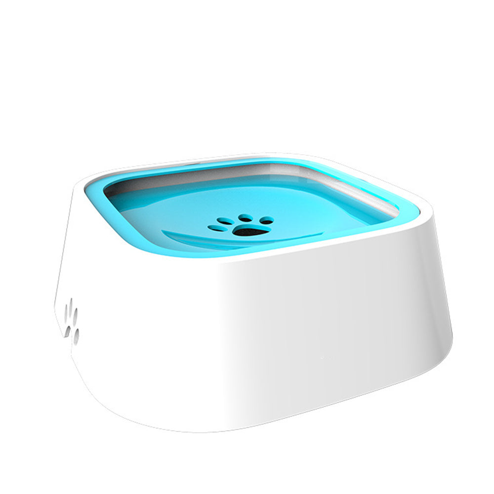 1.5L Pet Dog Cat Water Bowl No-Spill Slow Feeder Blue