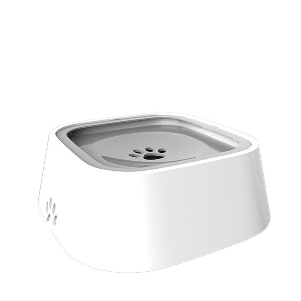 1.5L Pet Dog Cat Water Bowl No-Spill Slow Feeder Grey