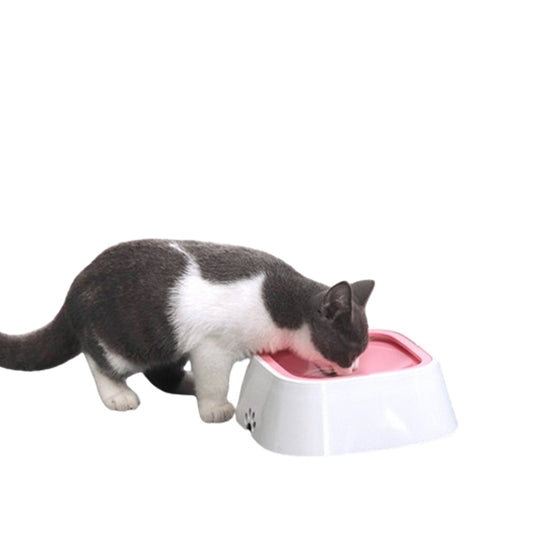 1.5L Pet Dog Cat Water Bowl No-Spill Slow Feeder Pink