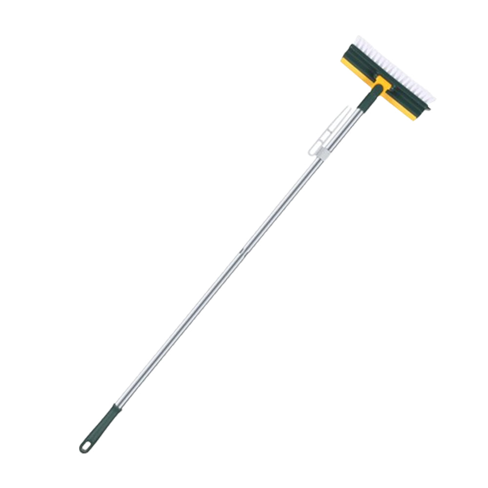 3-in-1 Scrape Cleaning Brush Floor Scrub Brush with Long Handle Green