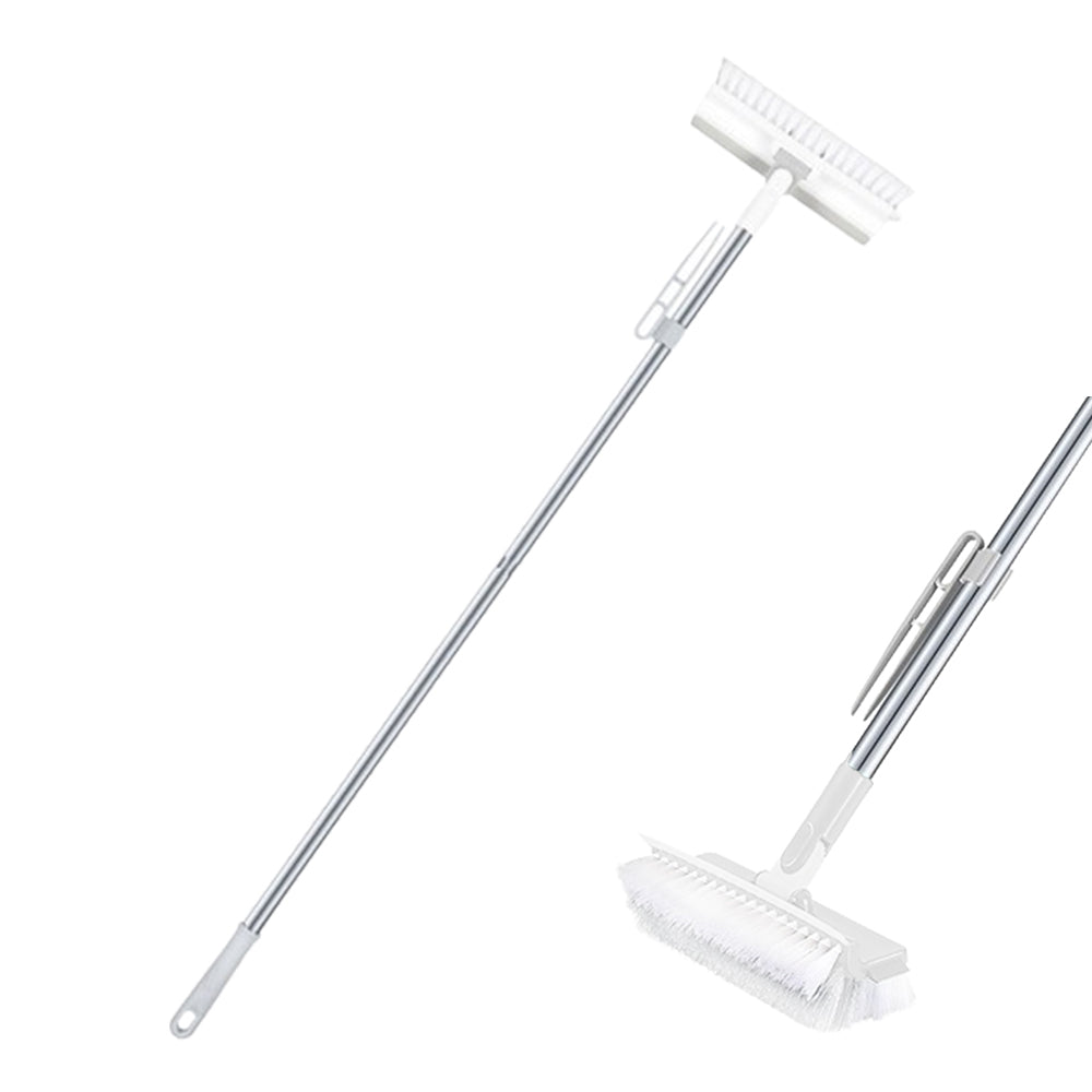 3-in-1 Scrape Cleaning Brush Floor Scrub Brush with Long Handle White