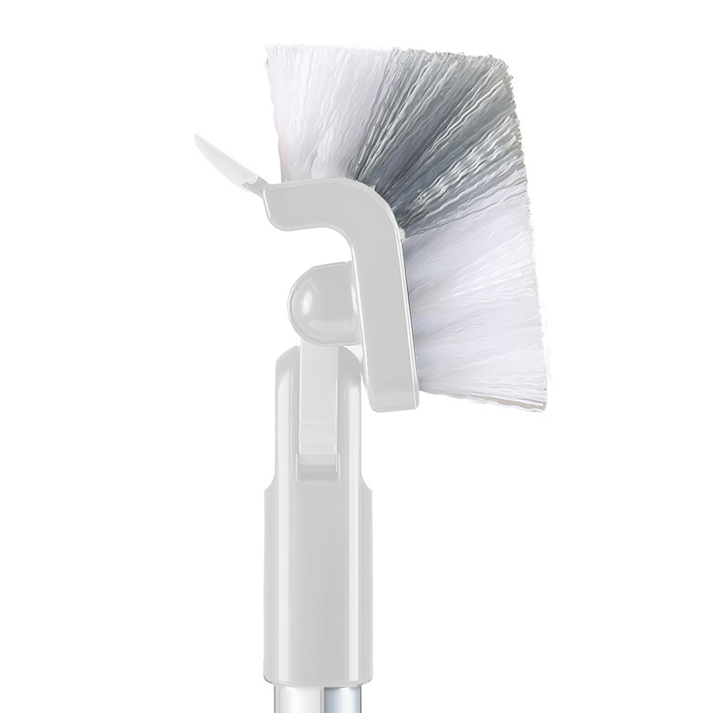 3-in-1 Scrape Cleaning Brush Floor Scrub Brush with Long Handle White
