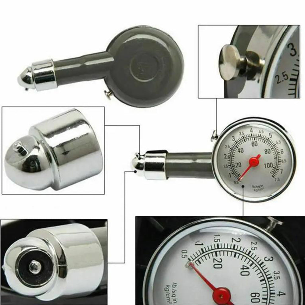 2Pcs Tire Pressure Guage Portable Car Bike Truck Tester Tyre Gauge Auto Dial