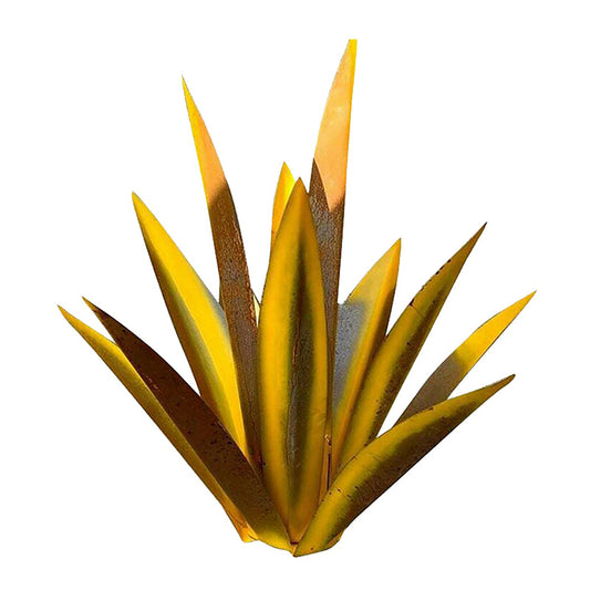 35cm Metal Art Agave Sculpture 9 Leaves Garden Decorations Ornament Gold