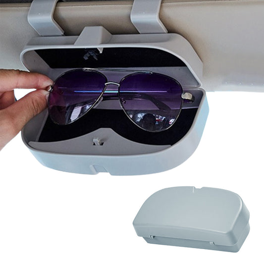 Car Sunglasses Case Box Visor Card Ticket Organizer Grey