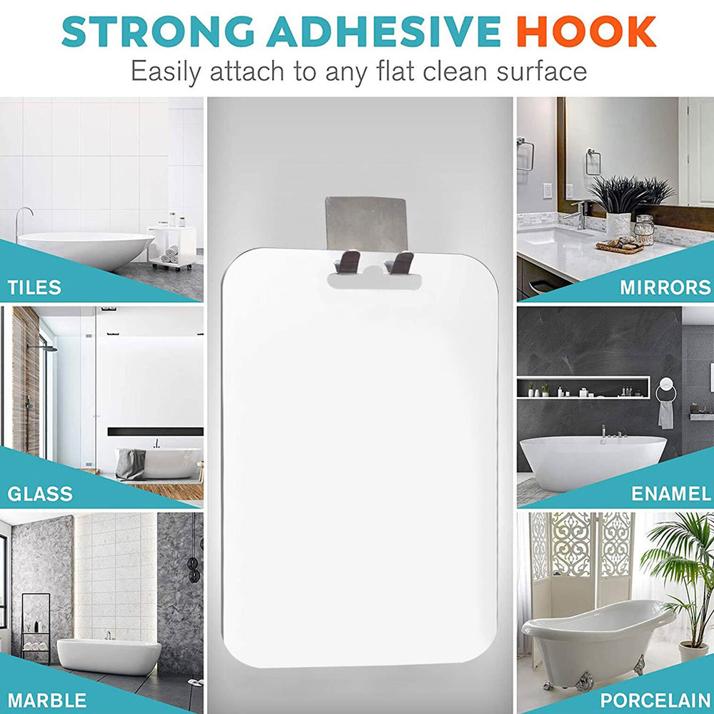 Large Rectangular Shower Mirror for Shaving Fogless with Suction