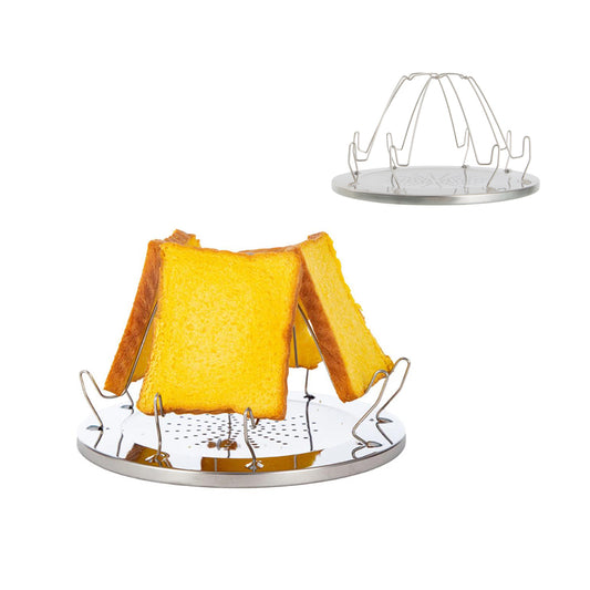 4 Slice Camping Bread Toast Tray Gas Stoves Cooker Outdoor BBQ Toaster Rack