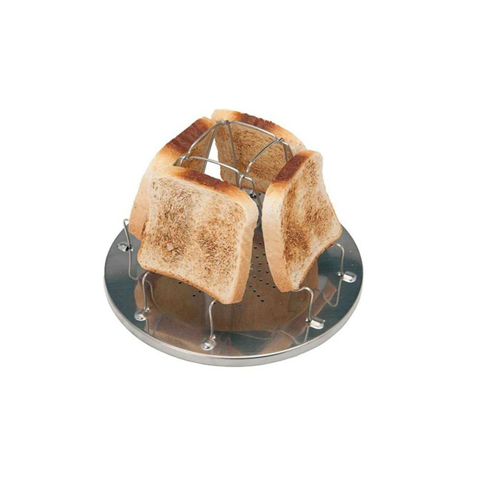 4 Slice Camping Bread Toast Tray Gas Stoves Cooker Outdoor BBQ Toaster Rack