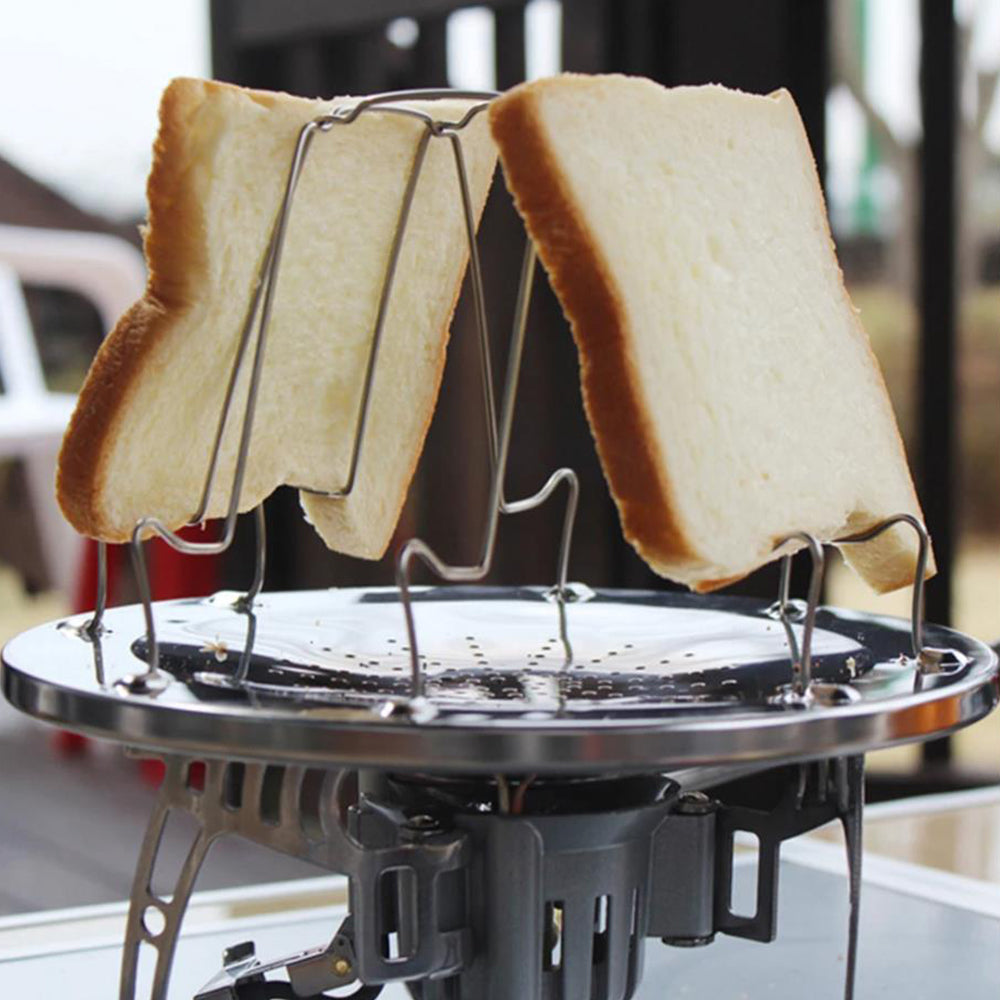 4 Slice Camping Bread Toast Tray Gas Stoves Cooker Outdoor BBQ Toaster Rack