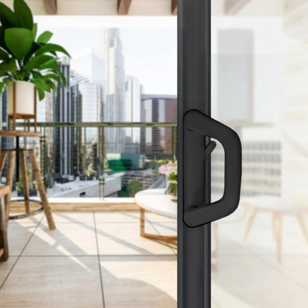 Sliding Door Lock Handle Security Door Locks Set with Keys Black