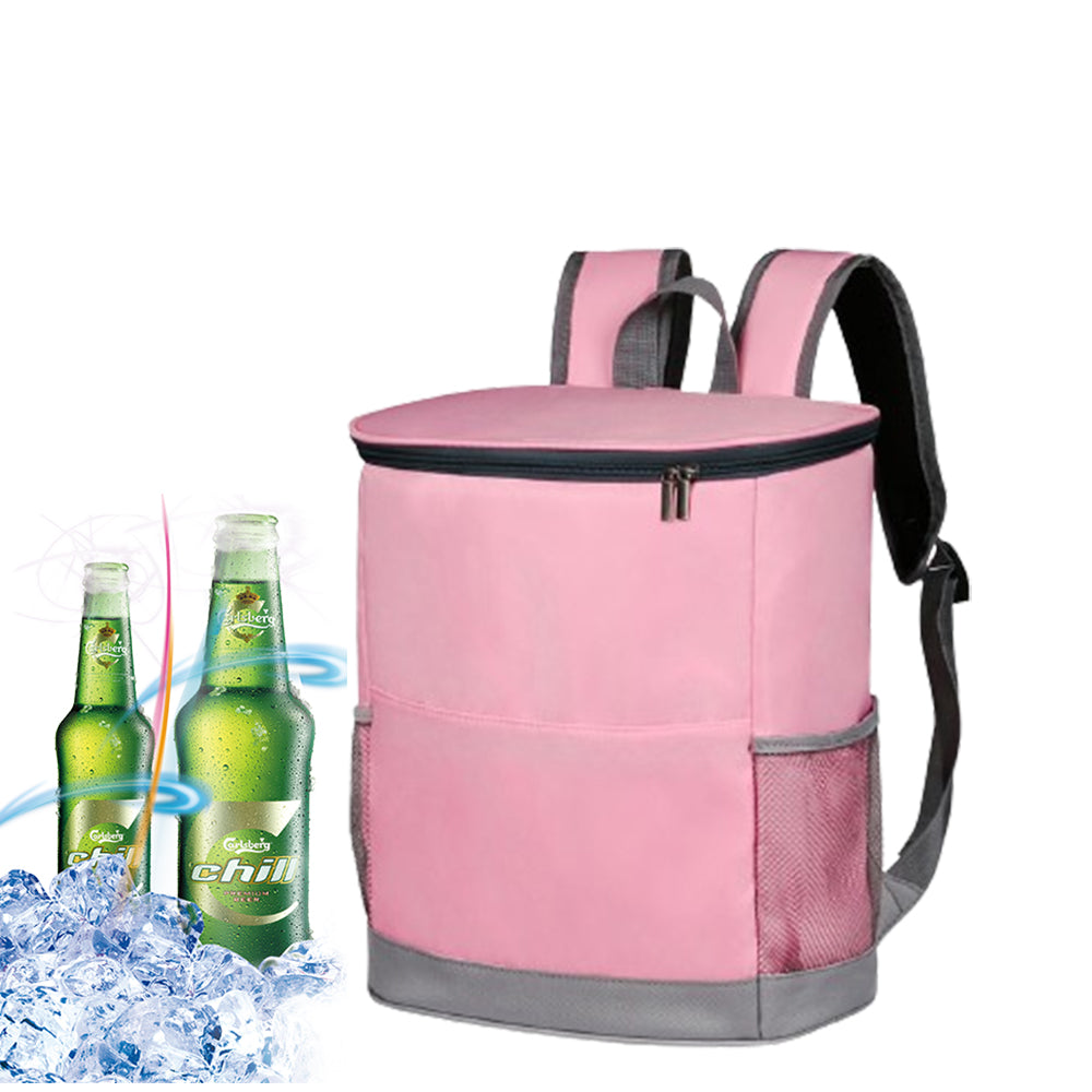 Insulate Cooler Backpack Lunch Bag for Outdoor Hiking Pink