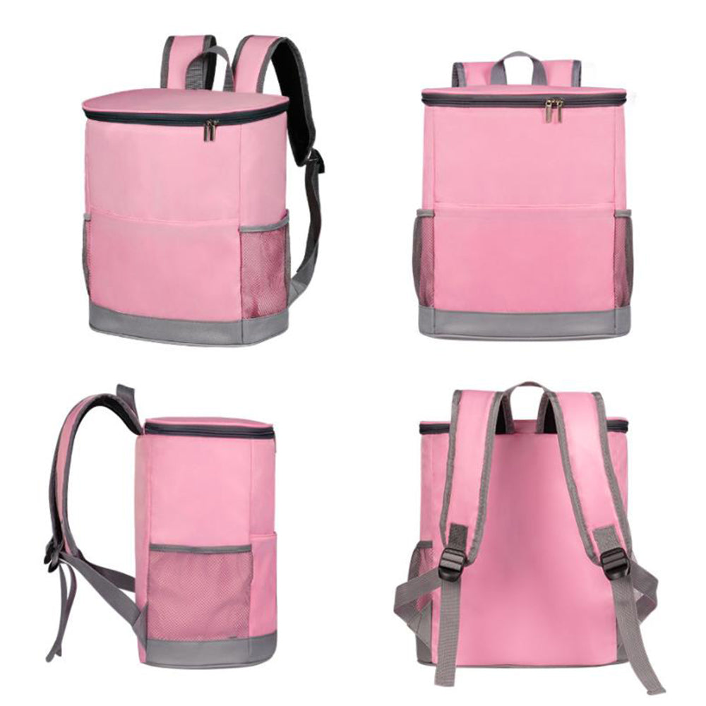 Insulate Cooler Backpack Lunch Bag for Outdoor Hiking Pink