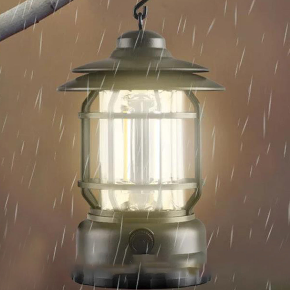 Retro Tent Camping LED Light Portable Rechargeable Night Lamp Green