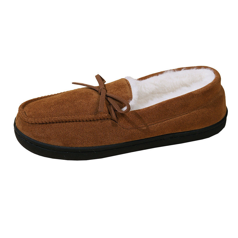 Winter Comfy Sherpa Ladies Soft Warm Moccasin Shoes Dark Brown EU40-41