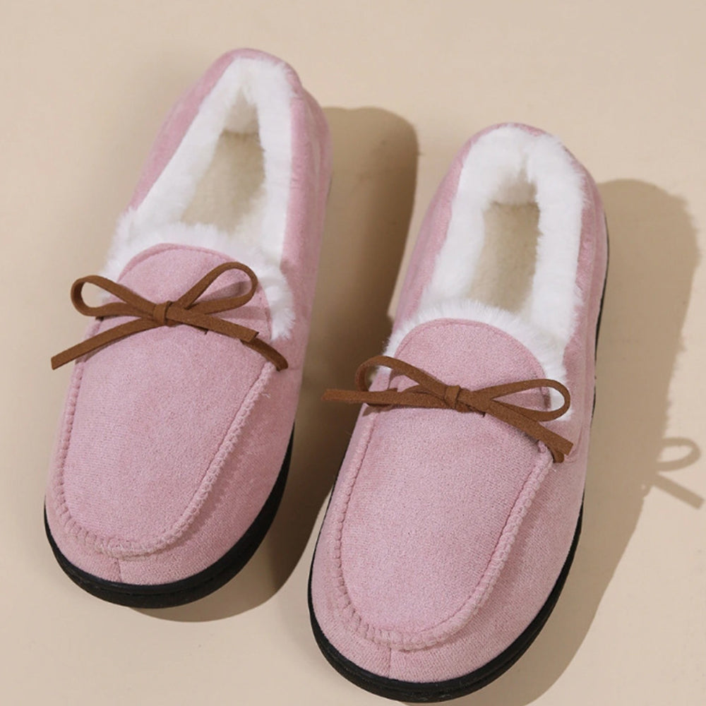 Winter Comfy Sherpa Ladies Soft Warm Moccasin Shoes Pink EU40-41