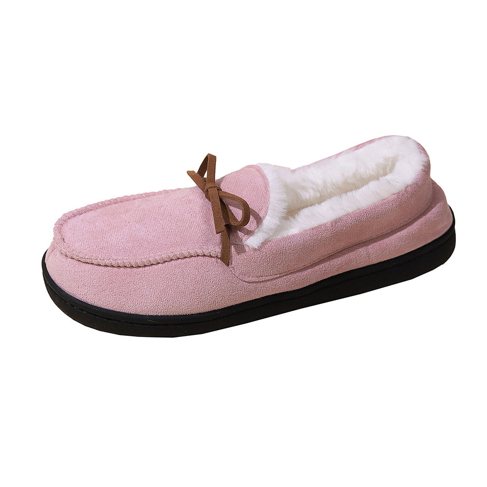 Winter Comfy Sherpa Ladies Soft Warm Moccasin Shoes Pink EU38-39