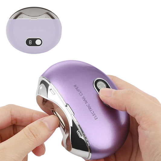 Electric Automatic Nail Clipper Trimmer Cutter Manicure USB Purple