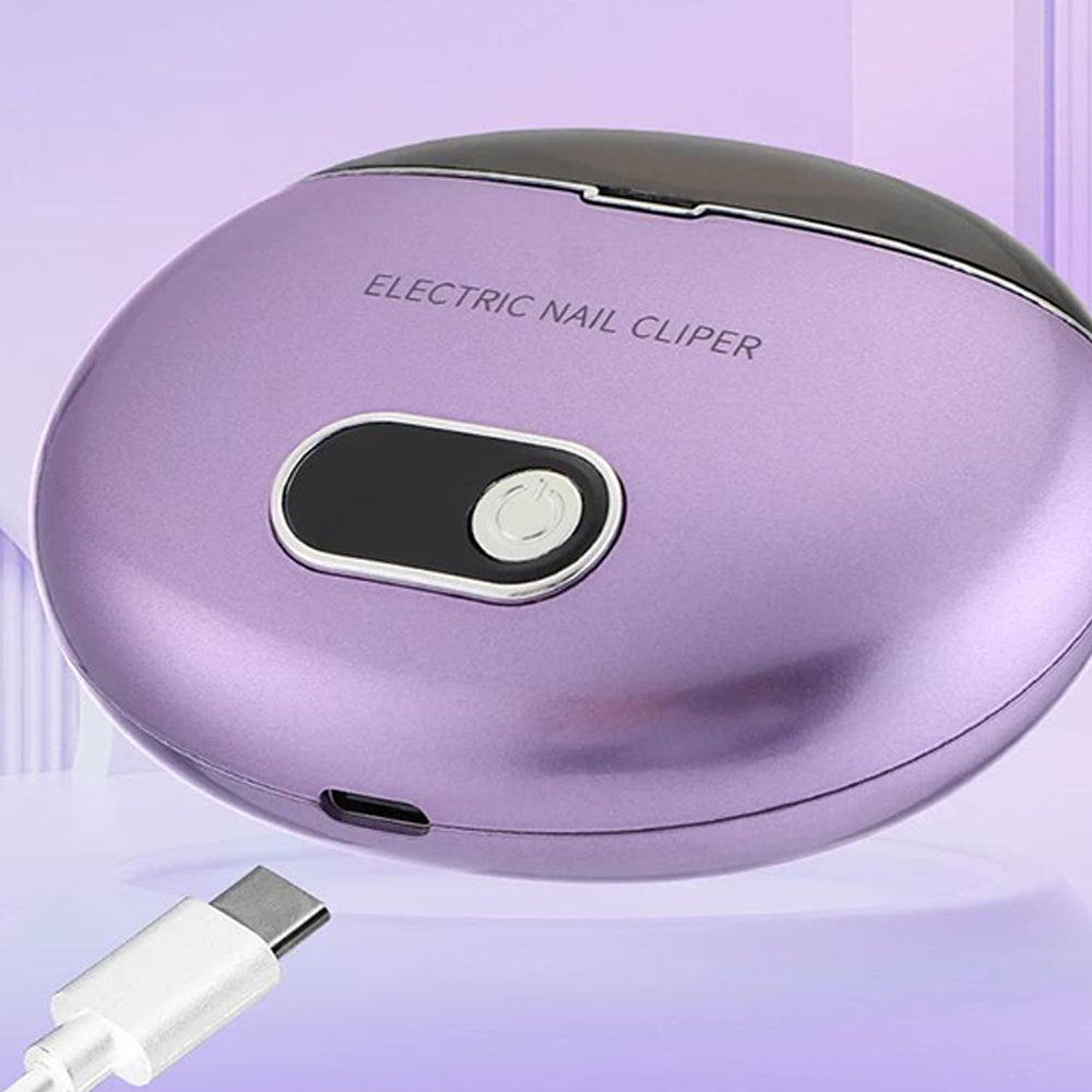 Electric Automatic Nail Clipper Trimmer Cutter Manicure USB Purple