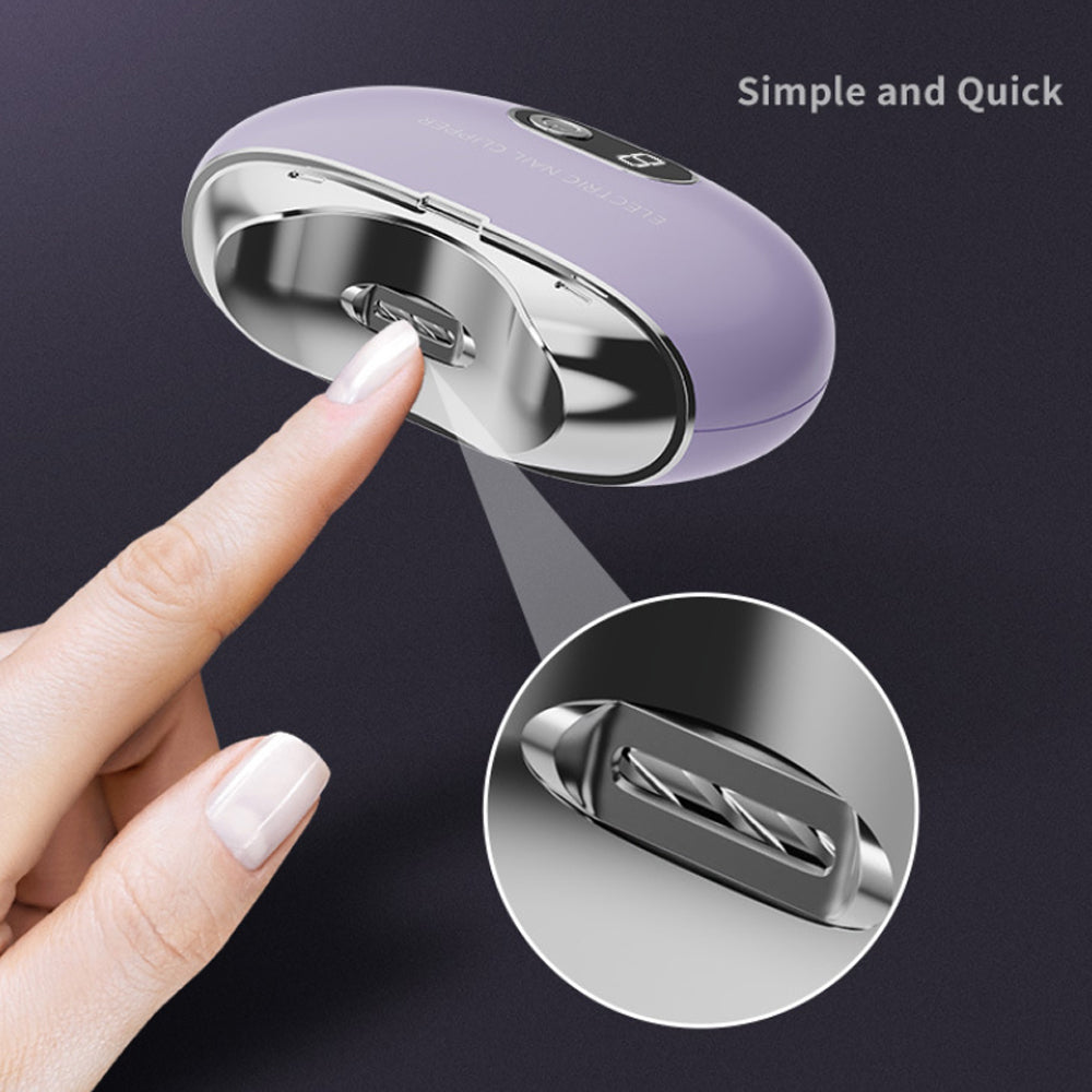 Electric Automatic Nail Clipper Trimmer Cutter Manicure USB Purple