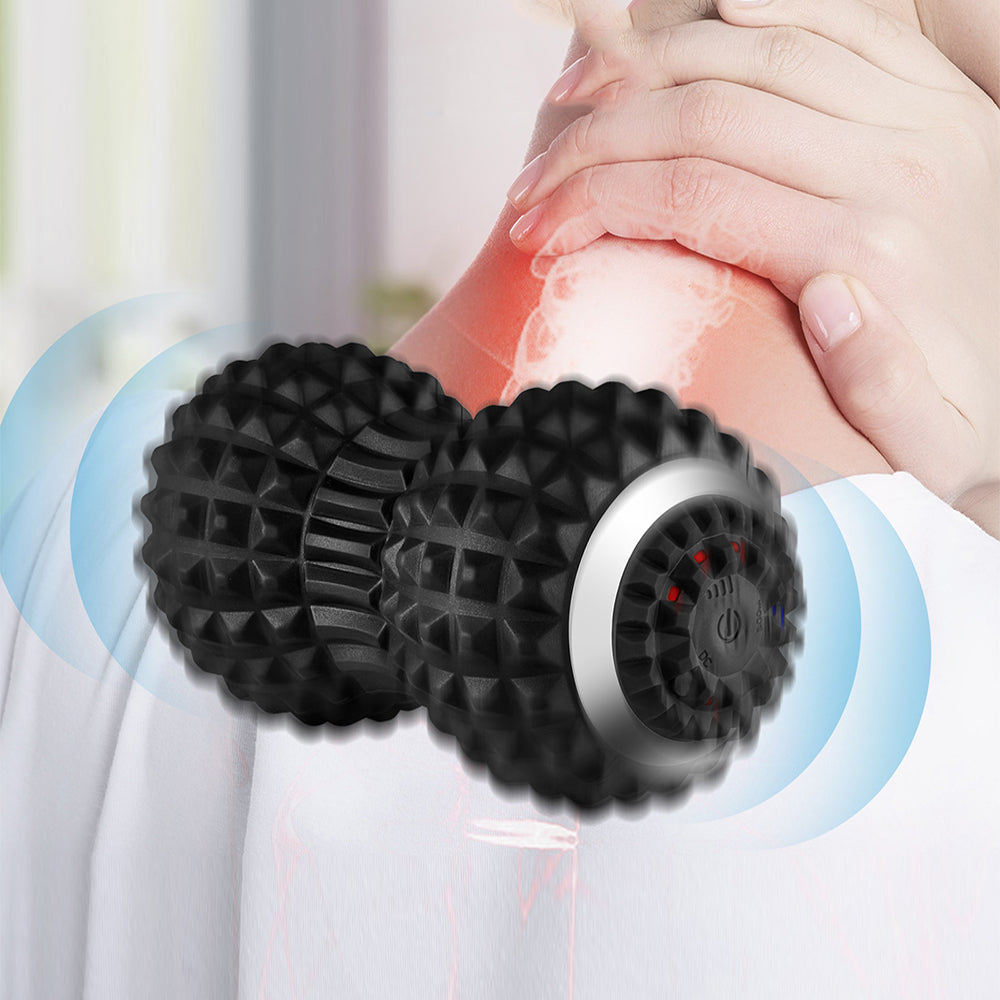Vibrating Roller Massager Electric Massage Ball Muscle Pain Relief Black