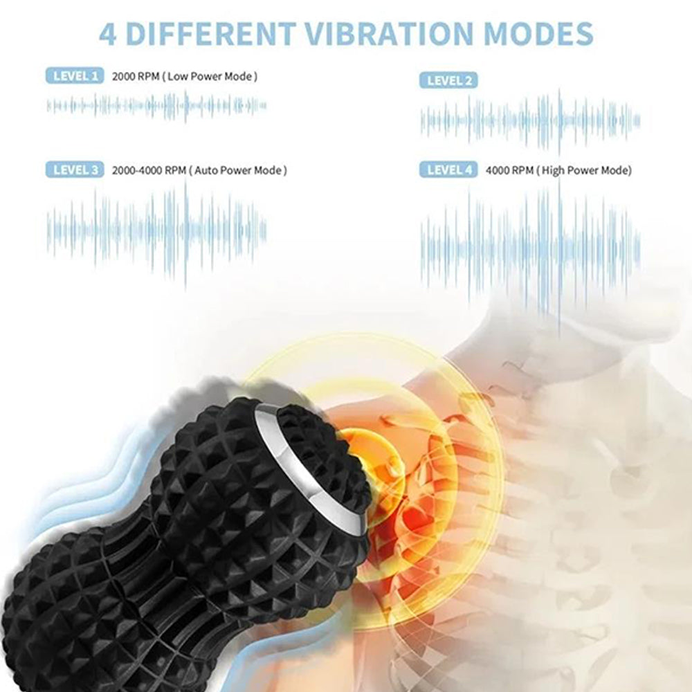 Vibrating Roller Massager Electric Massage Ball Muscle Pain Relief Black