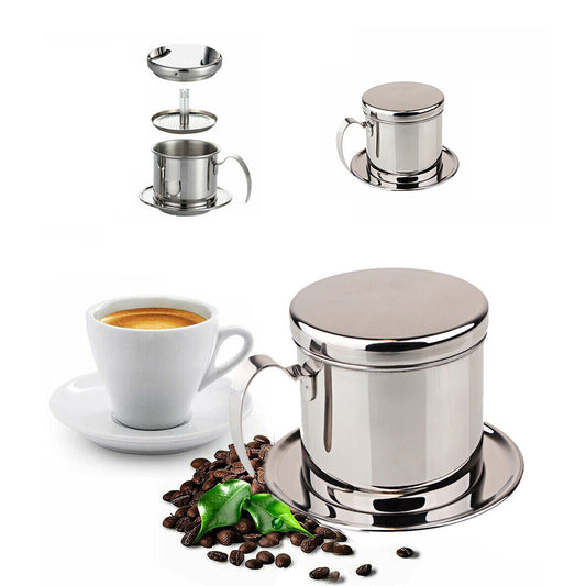 304 Stainless Steel Vietnamese Drip Coffee Pot Infuser for Home Filter Maker