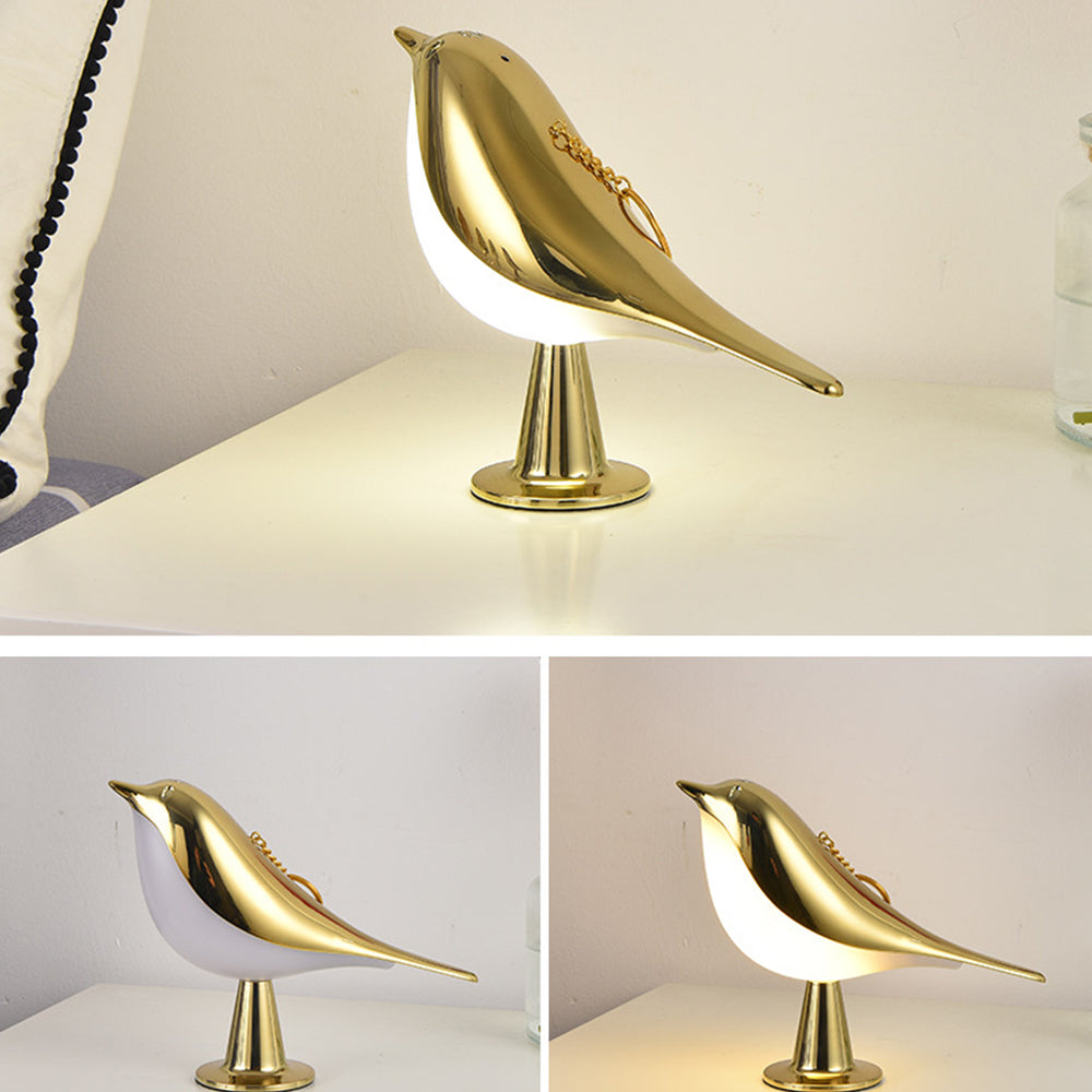 Magpie Bird LED Desk Lamp Bedside Touch Reading Night Light Champagne