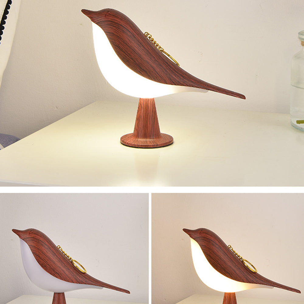 Magpie Bird LED Desk Lamp Bedside Touch Reading Night Light Red