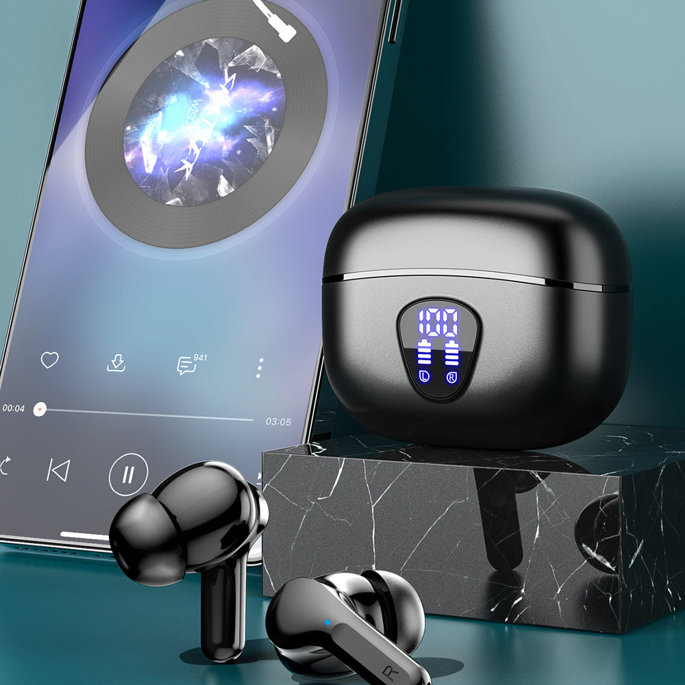 Wireless Earbuds Bluetooth 5.3 In-Ear Headphones HiFi Stereo with LED Display