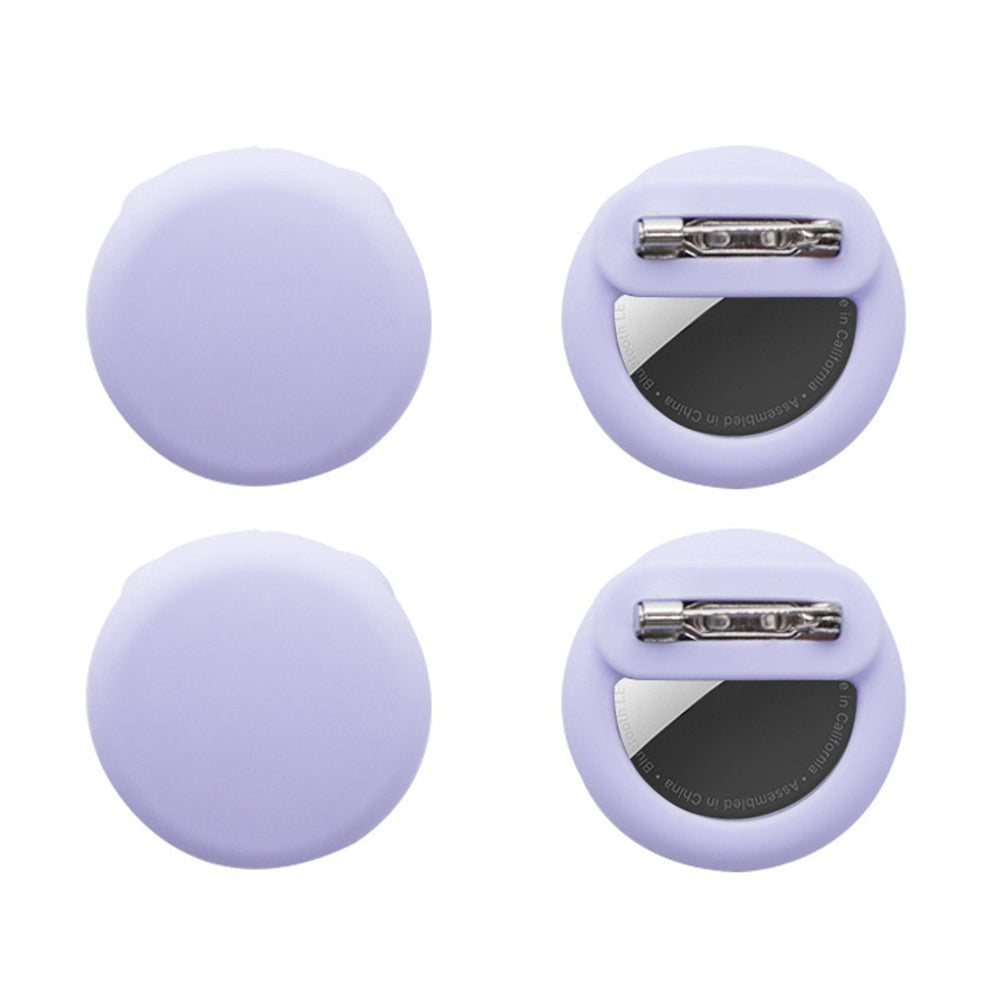 2Pcs GPS Tracker Case Silicone Holder with Safety Pin for Apple AirTag Purple