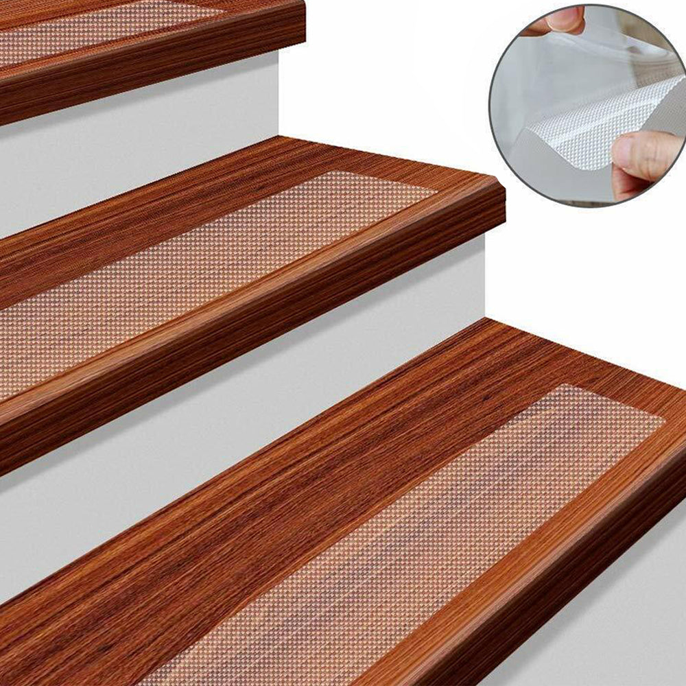 15Pcs 61 x 10cm Anti Slip Stair Treads Clear Tape Adhesive Stair Mat