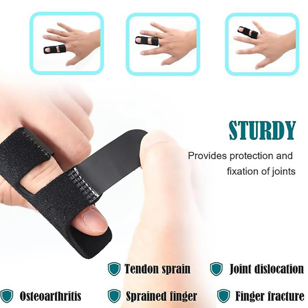 4Pcs Finger Brace Splint Trigger Finger Mallet Finger Jammed Support Black