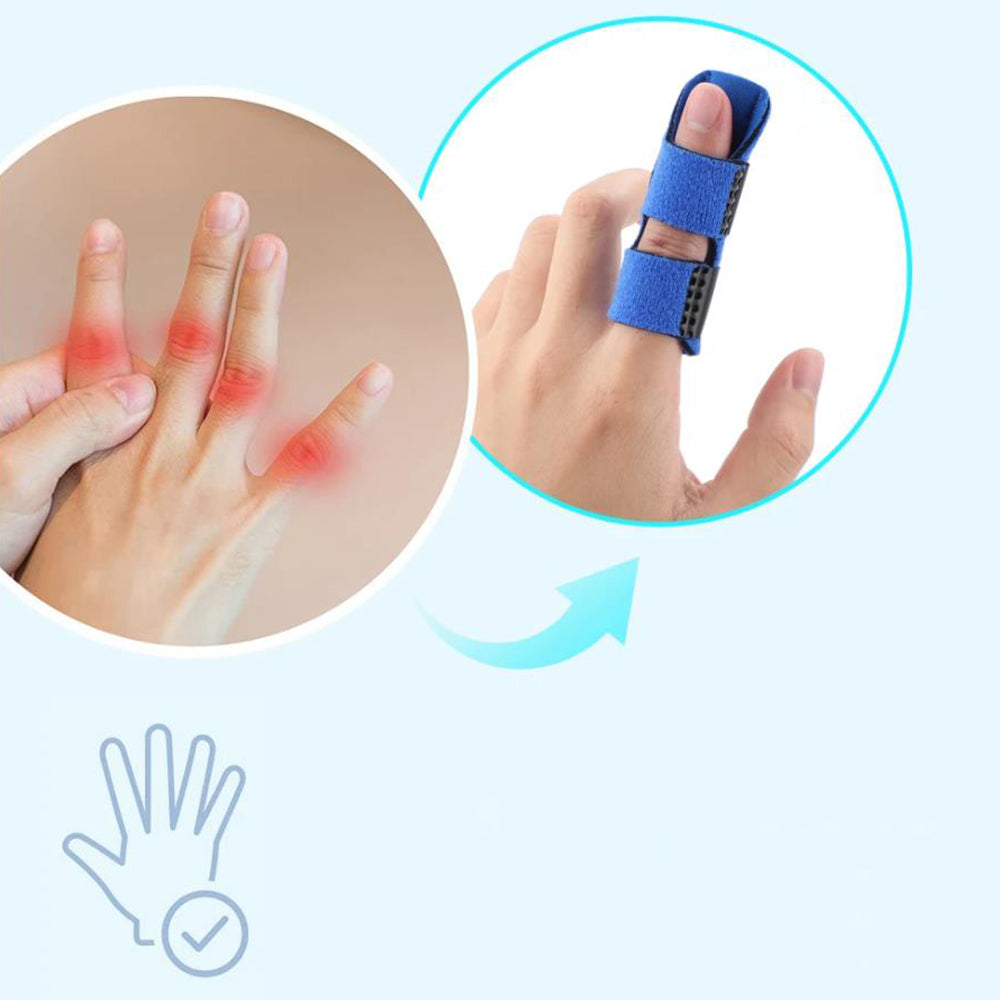 4Pcs Finger Brace Splint Trigger Finger Mallet Finger Jammed Support Blue