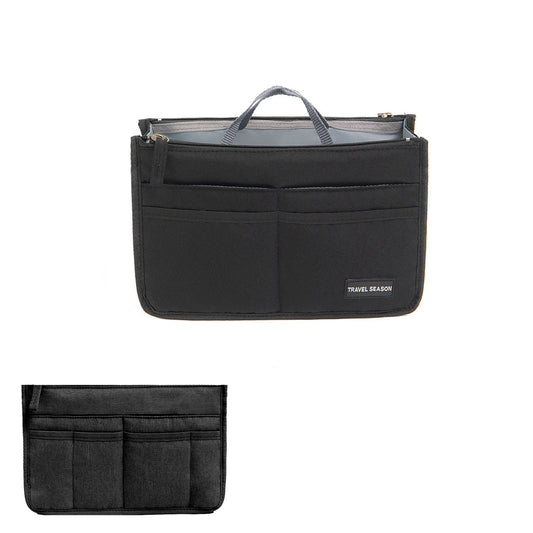 Makeup Cosmetic Bag Travel Organizer Insert Purse Handbag Tote Organizer Black
