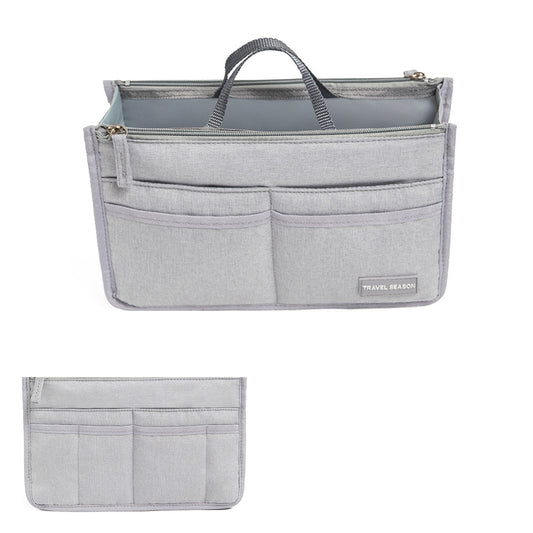 Makeup Cosmetic Bag Travel Organizer Insert Purse Handbag Tote Organizer Grey