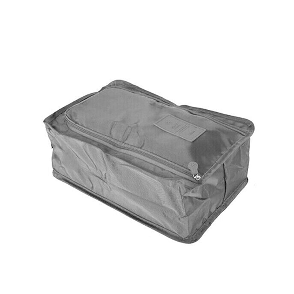 2Pcs Portable Shoes Bag Travel Sport Storage Pouch Organizer Grey
