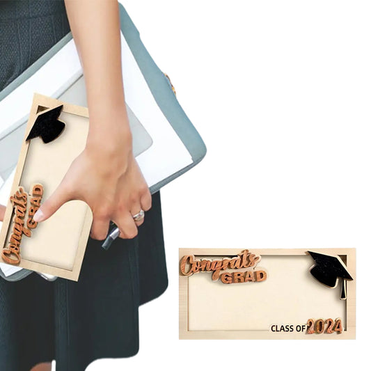 2024 Graduation Tiered Wooden Money Rack Cash Organizer Rack Bill Holder ST2