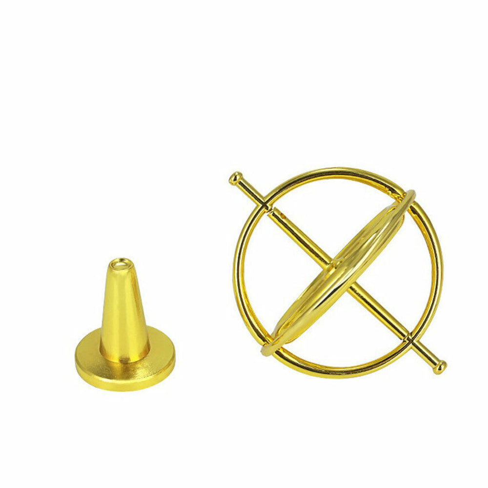 Metal Gyroscope Educational Relief Pressure Relieve Tool Traditional Stress Gold