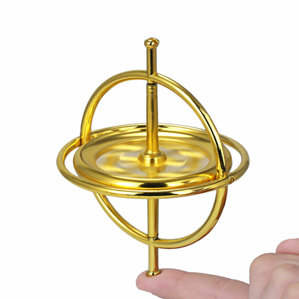 Metal Gyroscope Educational Relief Pressure Relieve Tool Traditional Stress Gold