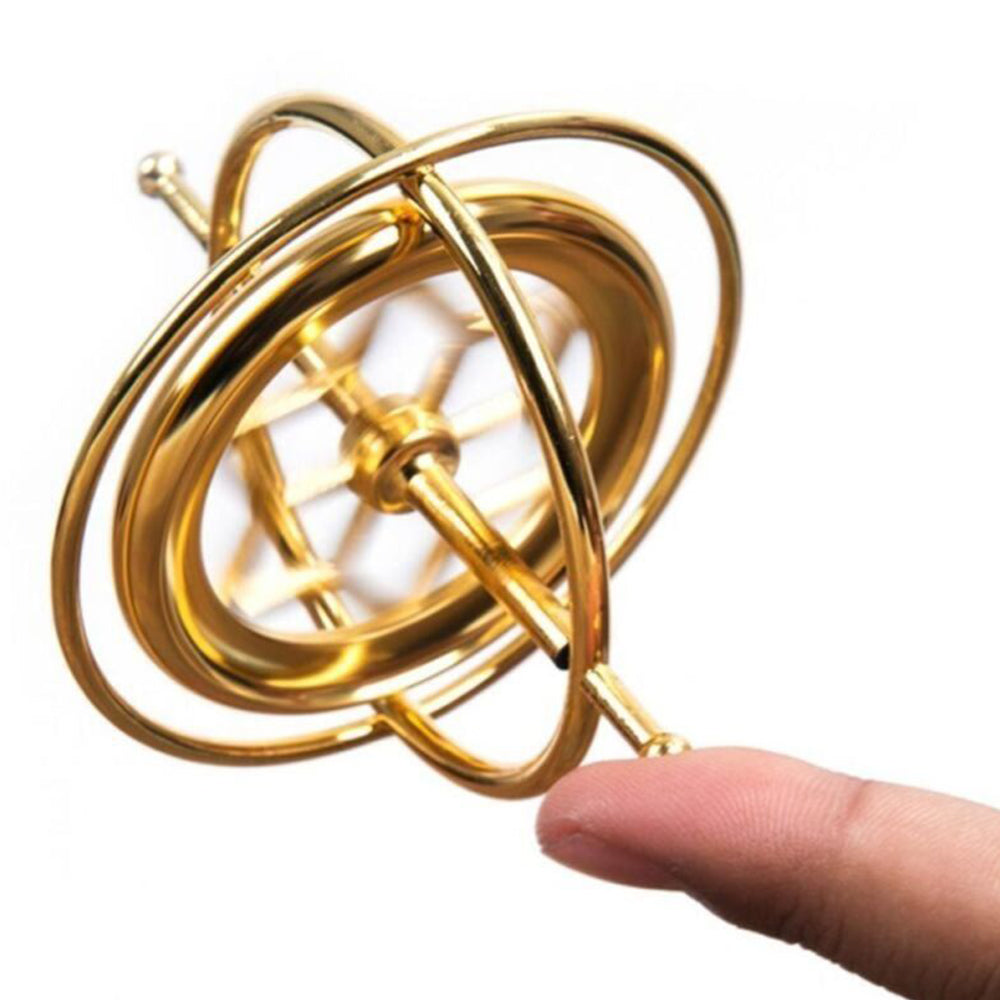 Metal Gyroscope Educational Relief Pressure Relieve Tool Traditional Stress Gold
