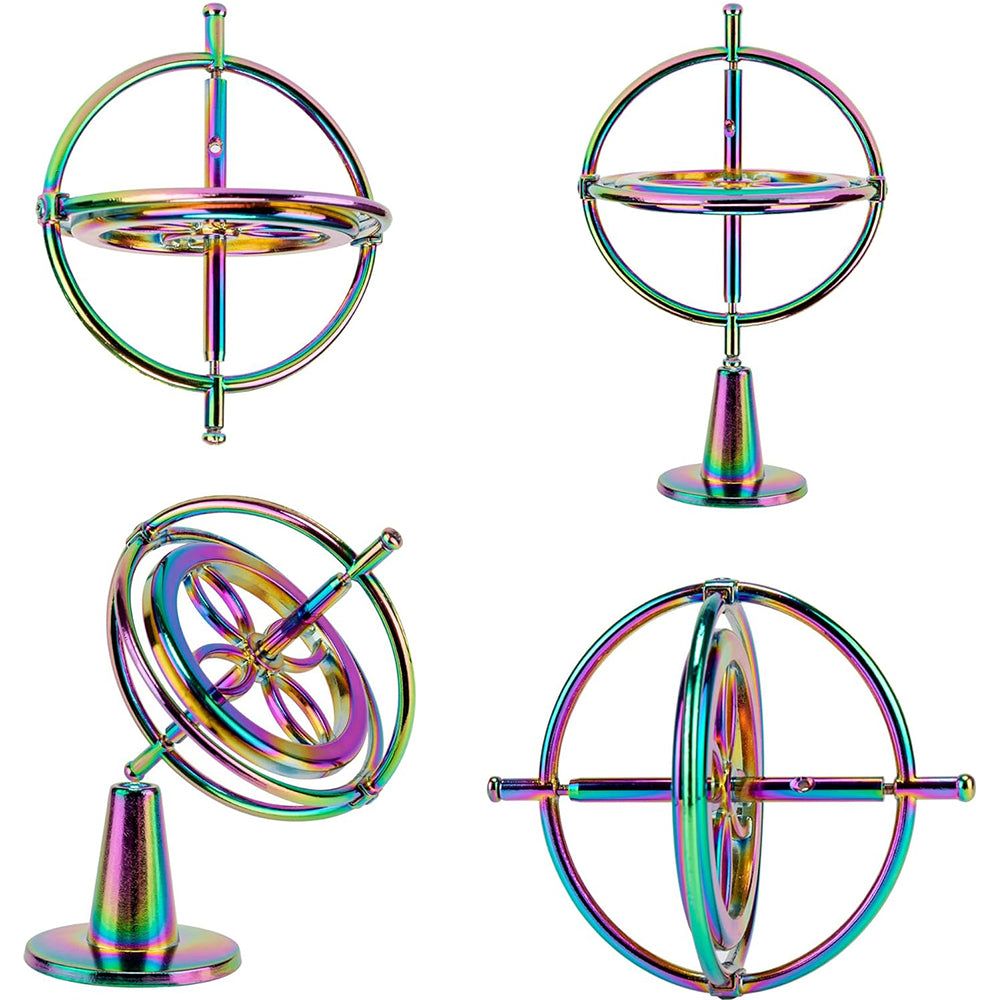 Metal Gyroscope Educational Relief Pressure Tool Traditional Stress Multicolor