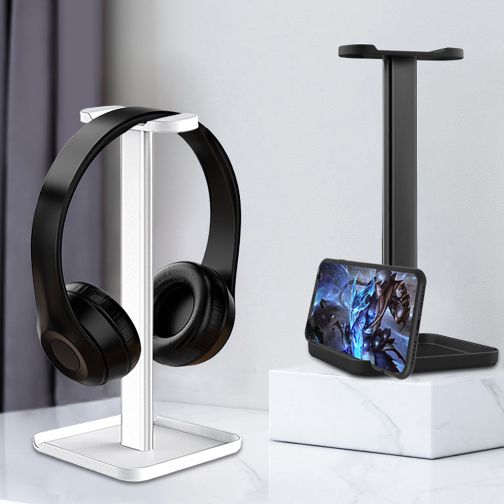 Headset Stand Multi-Purpose Headphone Bracket Hanger Desk Display Holder White