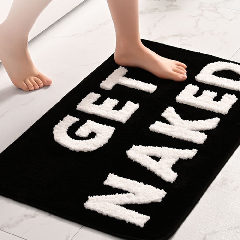 Bathroom Rug Door Mat Outdoor Carpet Home Pattern Decor Black