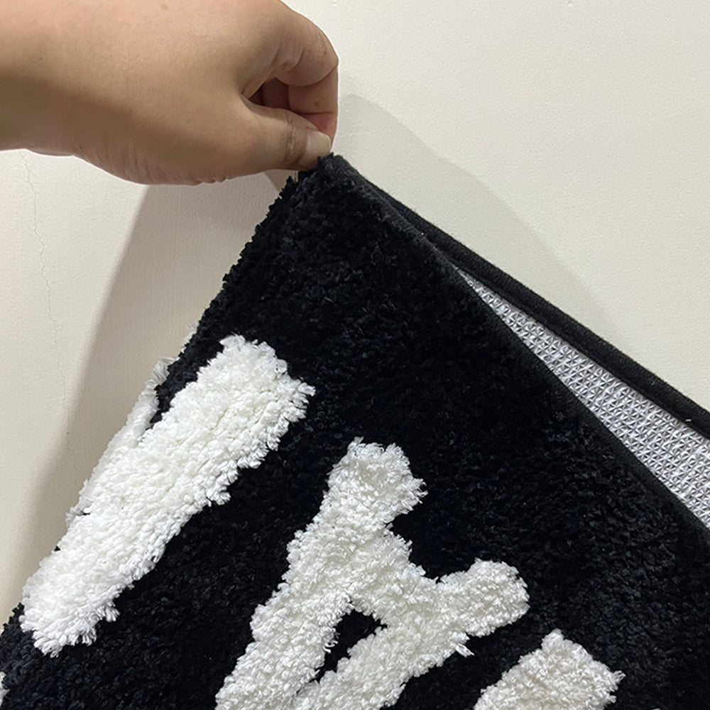 Bathroom Rug Door Mat Outdoor Carpet Home Pattern Decor Black