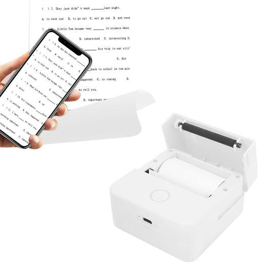 Mini Wireless Bluetooth Thermal Printer Photo Inkless Sticker Printer White