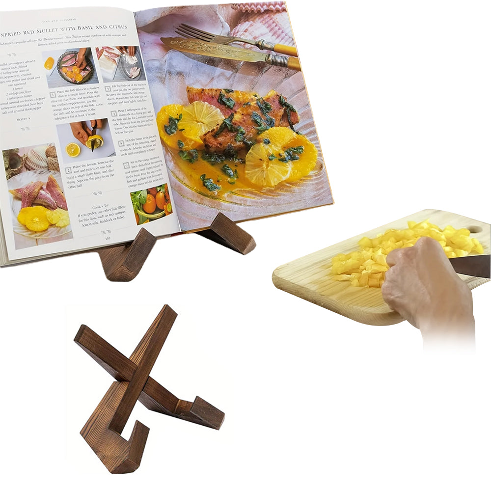 Cookbook Stand Wooden Cookbook Holder Recipe Rack Book Holder for Kitchen