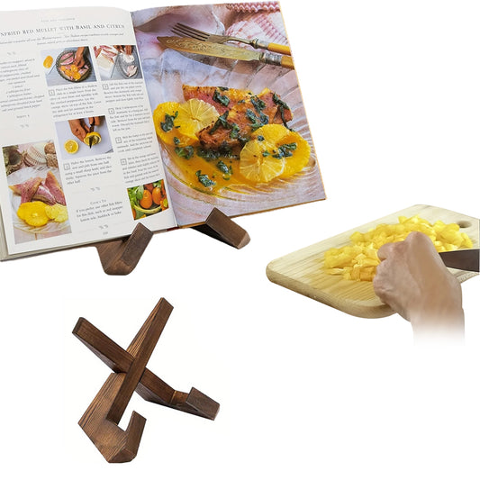 Cookbook Stand Wooden Cookbook Holder Recipe Rack Book Holder for Kitchen
