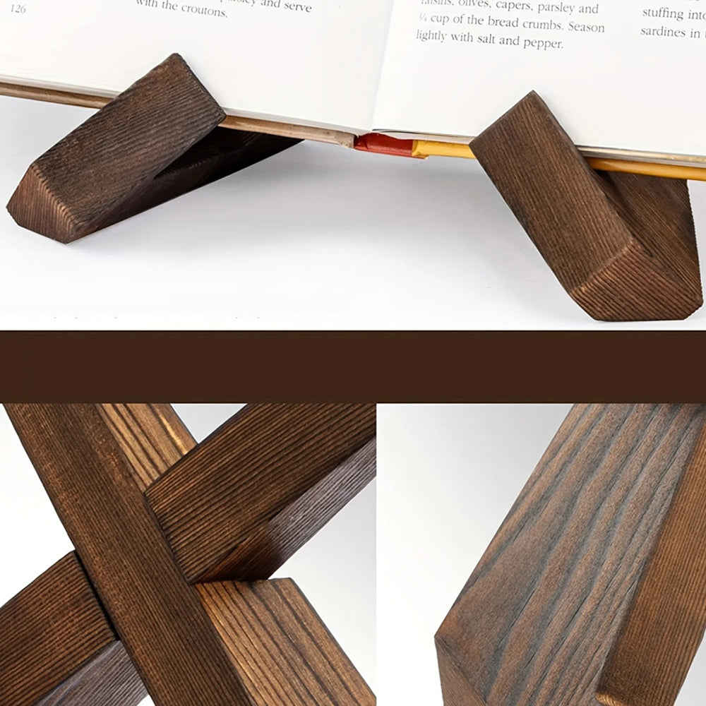 2Pcs Cookbook Stand Wooden Cookbook Holder Recipe Rack Book Holder for Kitchen