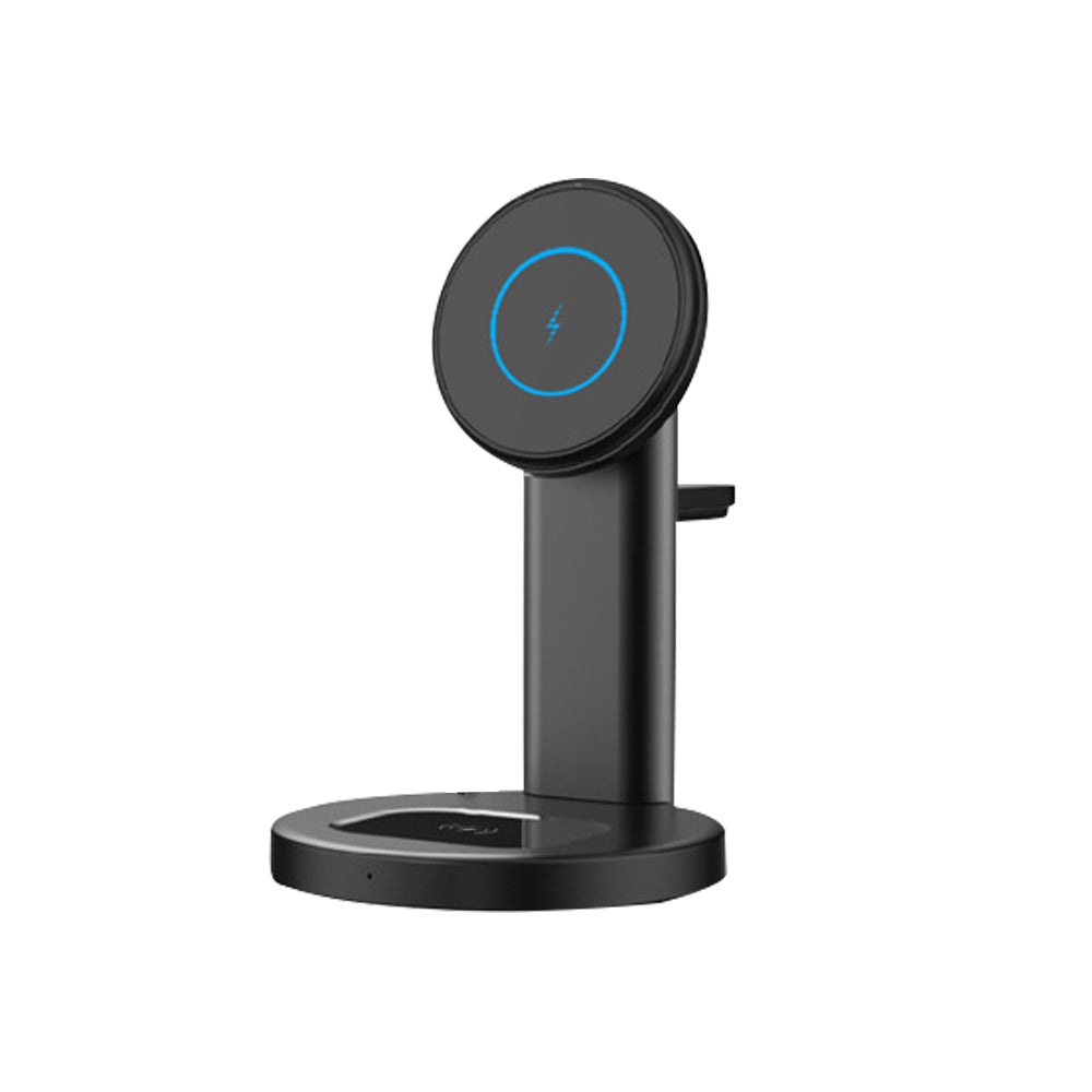 3-in-1 Wireless MagSafe Charger Station Magnetic Charging Stand Black