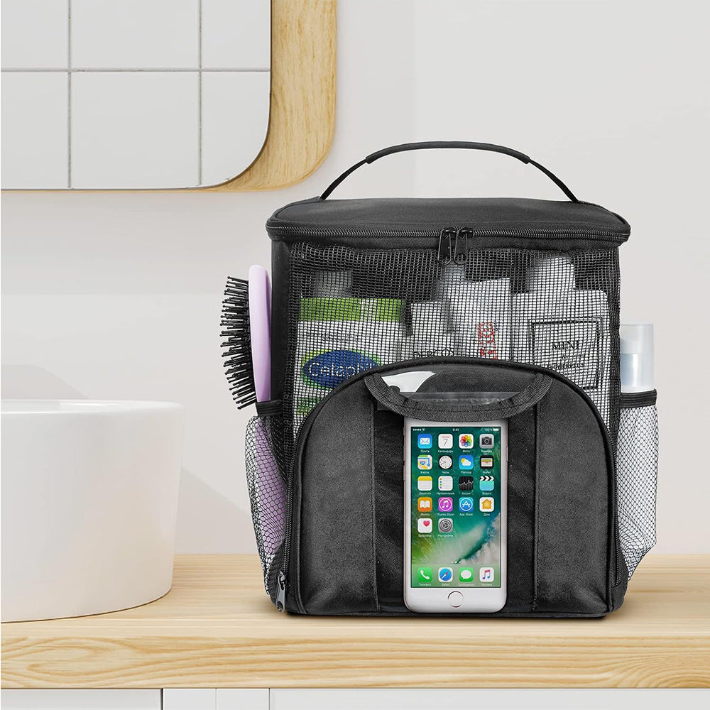 Mesh Shower Caddy Bag Portable Hanging Bathroom Tote Bag with Hook for Travel